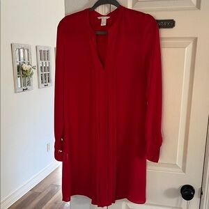 H&M Vibrant Red Long Sleeve Dress